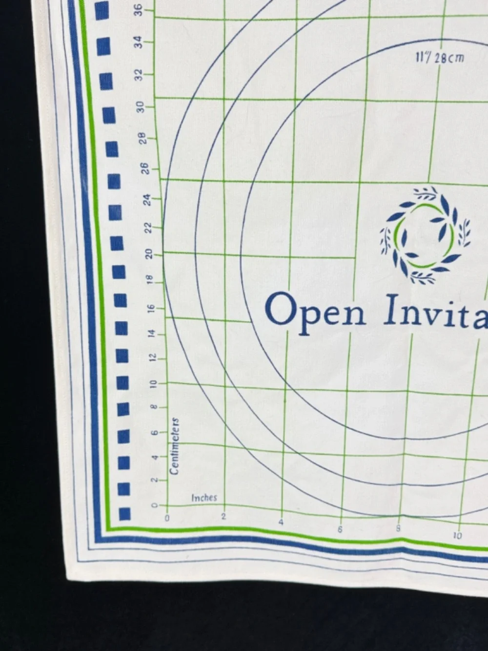 Open Invitation The Pastry Cloth Pie Crust Tart Rolling Liner 100% Cotton EUC